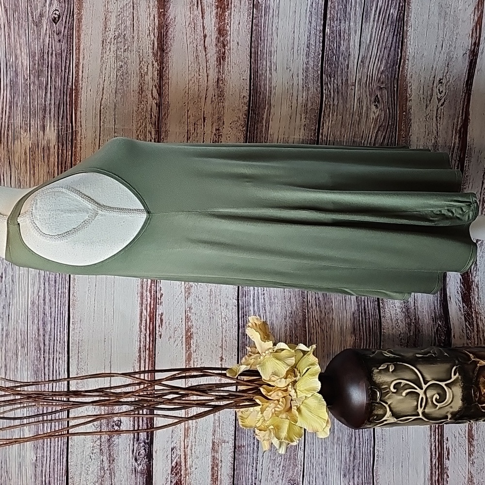 NEW DOUBLE ZERO ARMY GREEN PULLOVER SWING DRESS - Picture 4 of 11
